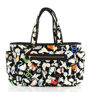 Chanel Beach Tote Quilted Printed Terry Cloth Large