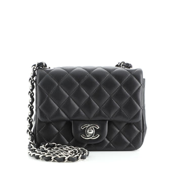 Chanel Square Classic Single Flap Bag Quilted Lambskin Mini