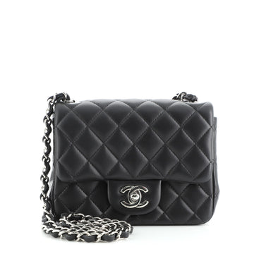 Chanel Square Classic Single Flap Bag Quilted Lambskin Mini