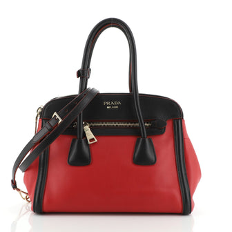 Prada Cuir Frame Convertible Tote City Calf with Saffiano Small