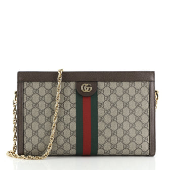 Gucci Ophidia Chain Shoulder Bag GG Coated Canvas Medium