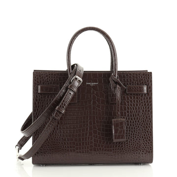 Saint Laurent Sac de Jour NM Bag Crocodile Embossed Leather Baby