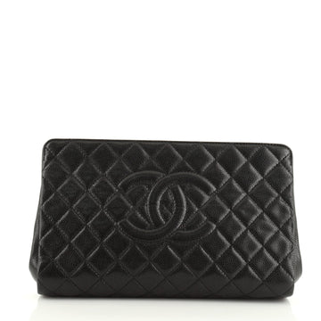 Chanel Timeless CC Clutch Quilted Caviar Large