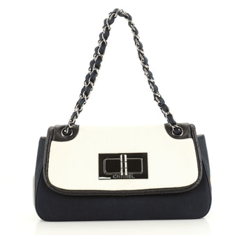 Chanel No.5 Giant Mademoiselle Lock Flap Bag Canvas with Leather