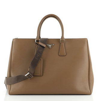 Prada Double Zip Lux Convertible Tote Saffiano Leather XL