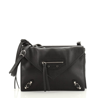 Balenciaga Papier Triple Zip Around Crossbody Bag Leather XS