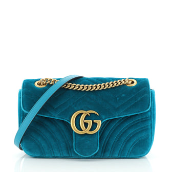 Gucci GG Marmont Flap Bag Matelasse Velvet Small