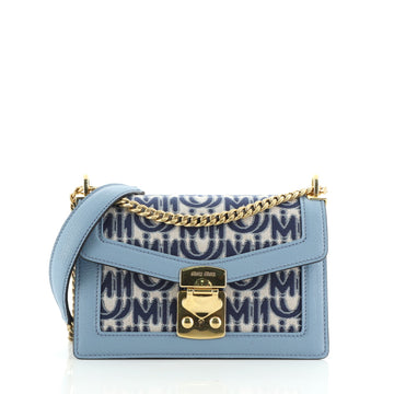 Miu Miu Confidential Crossbody Bag Jacquard and Leather Small