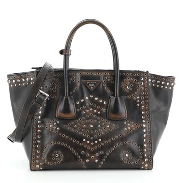 Prada Twin Pocket Tote Studded Vitello Vintage Medium