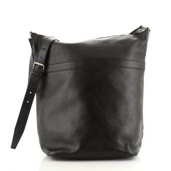 Saint Laurent North South Zip Messenger Leather Large