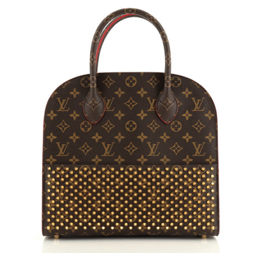 Louis Vuitton Christian Louboutin Shopping Bag Calf Hair and Monogram Canvas