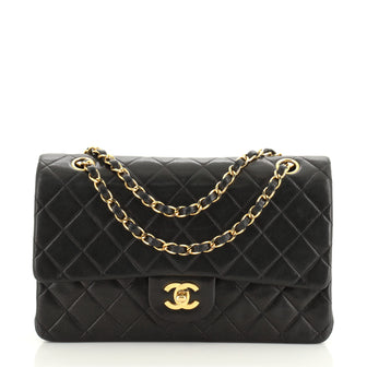 Chanel Vintage Classic Double Flap Bag Quilted Lambskin Medium