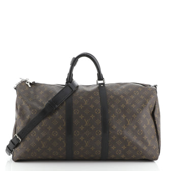 Louis Vuitton Keepall Bandouliere Bag Macassar Monogram Canvas 55