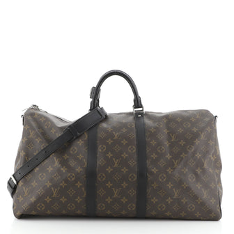 Louis Vuitton Keepall Bandouliere Bag Macassar Monogram Canvas 55