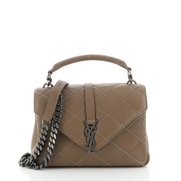 Saint Laurent Classic Monogram College Bag Quilted Leather Medium