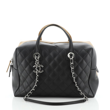 Chanel Feather Weight Bowling Bag Quilted Lambskin Medium