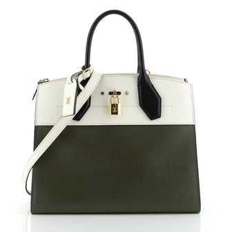 Louis Vuitton City Steamer Handbag Leather MM