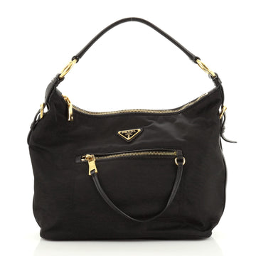 Prada Front Zip Hobo Tessuto Small