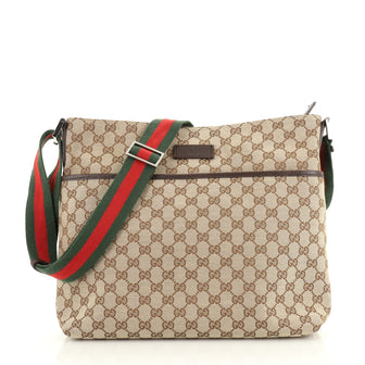 Gucci Front Pocket Web Messenger GG Canvas Medium