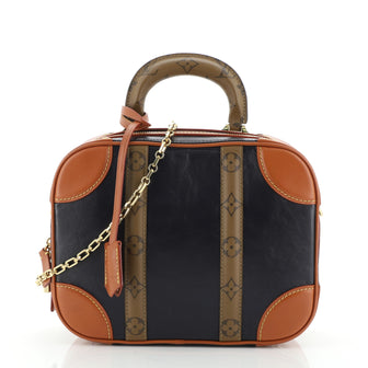 Louis Vuitton Valisette Handbag Calfskin with Reverse Monogram Canvas PM