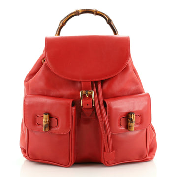 Gucci Vintage Bamboo Backpack Leather Medium