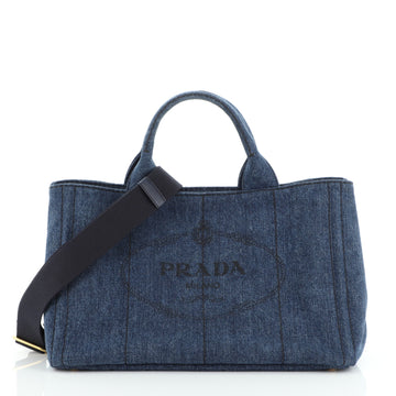 Prada Canapa Convertible Tote Denim Medium
