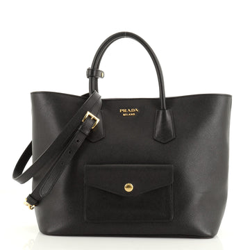 Prada Front Pocket Convertible Tote Saffiano Leather