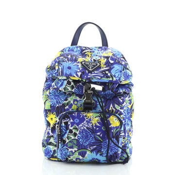 Prada Front Pocket Backpack Printed Tessuto Small