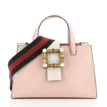 Gucci Bamboo Buckle Tote Leather Small