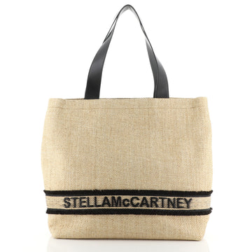 Stella McCartney Logo Tote Woven Raffia Large