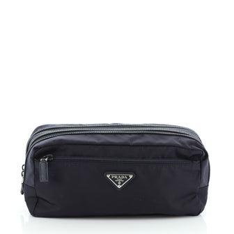 Prada Double Zip Toiletry Pouch Tessuto Medium