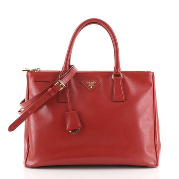 Prada Double Zip Lux Tote Vernice Saffiano Leather Medium