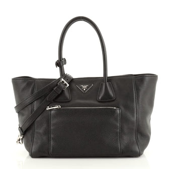 Prada Front Pocket Wing Convertible Tote Vitello Phenix