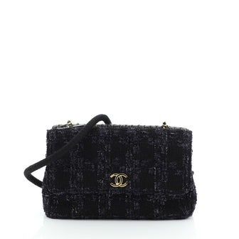 Chanel Chain Double Flap Bag Tweed Medium