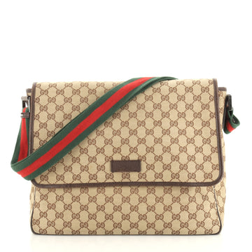 Gucci Messenger with Web Strap Bag GG Canvas Medium