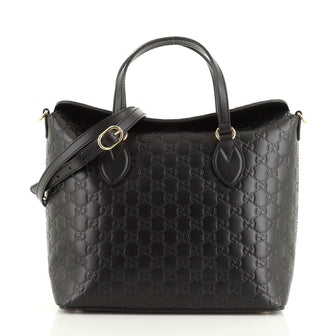 Gucci Signature Fold Over Tote Guccissima Leather Medium
