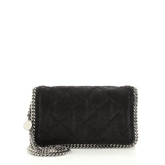 Stella McCartney Falabella Flap Crossbody Bag Quilted Shaggy Deer Mini