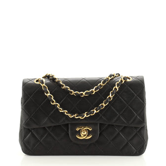 Chanel Vintage Classic Double Flap Bag Quilted Lambskin Medium