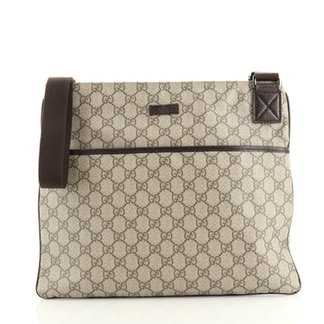 Gucci Flat Messenger Bag GG Coated Canvas Large