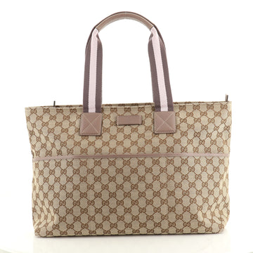 Gucci Diaper Web Strap Tote GG Canvas Large