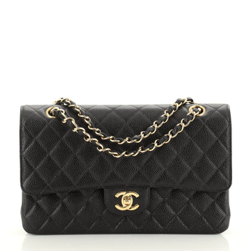 Chanel Vintage Classic Double Flap Bag Quilted Caviar Medium