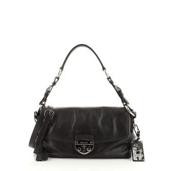 Prada Convertible Pushlock Shoulder Bag Soft Calfskin Medium