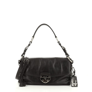 Prada Convertible Pushlock Shoulder Bag Soft Calfskin Medium