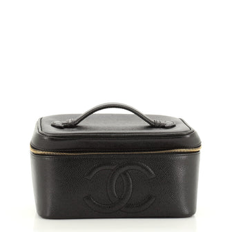 Chanel Vintage Timeless Cosmetic Case Caviar Large
