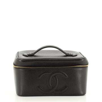 Chanel Vintage Timeless Cosmetic Case Caviar Large