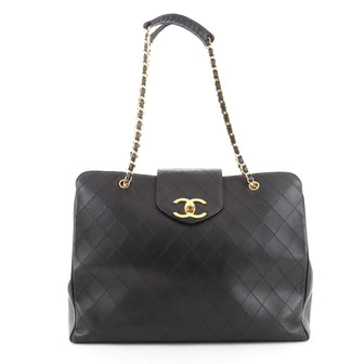 Chanel Vintage Supermodel Weekender Bag Quilted Leather Large