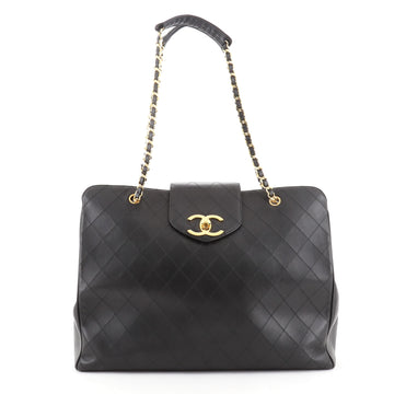 Chanel Vintage Supermodel Weekender Bag Quilted Leather Large