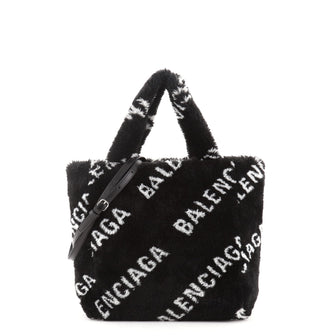 Balenciaga Everyday Tote Printed Faux Fur XS