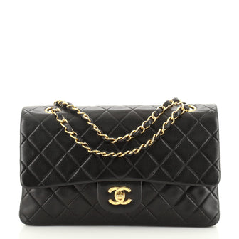 Chanel Vintage Classic Double Flap Bag Quilted Lambskin Medium