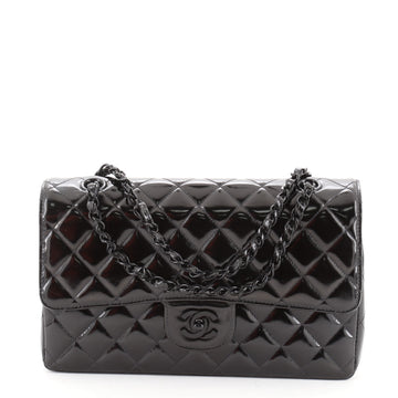 Chanel Vintage Resin Chain Classic Double Flap Bag Quilted Patent Medium